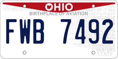 OH license plate FWB7492
