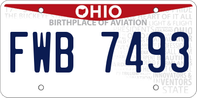 OH license plate FWB7493