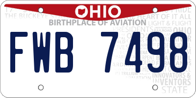 OH license plate FWB7498