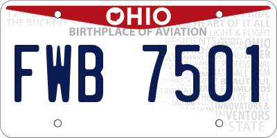 OH license plate FWB7501