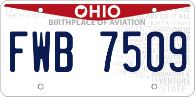 OH license plate FWB7509