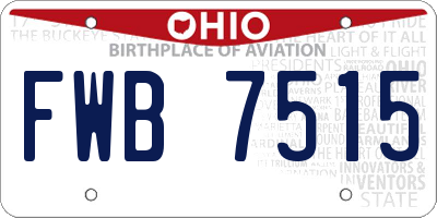 OH license plate FWB7515