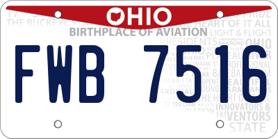 OH license plate FWB7516