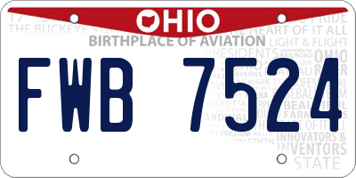 OH license plate FWB7524
