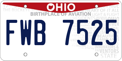 OH license plate FWB7525