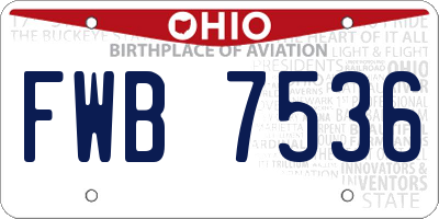 OH license plate FWB7536