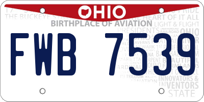 OH license plate FWB7539