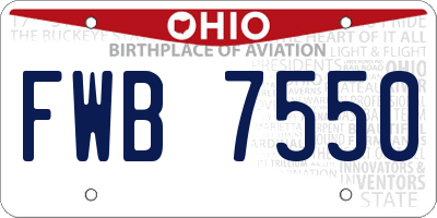 OH license plate FWB7550