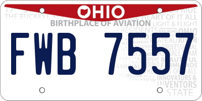 OH license plate FWB7557