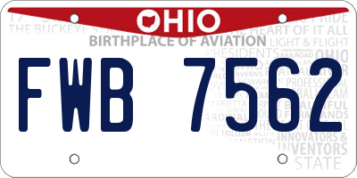 OH license plate FWB7562