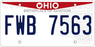 OH license plate FWB7563