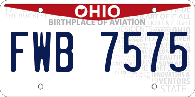 OH license plate FWB7575