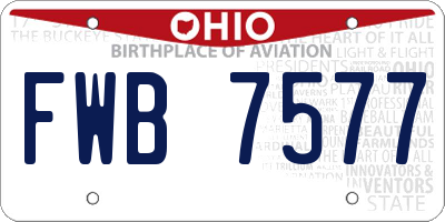 OH license plate FWB7577