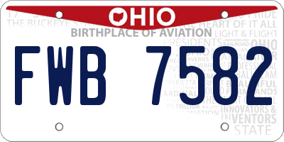 OH license plate FWB7582