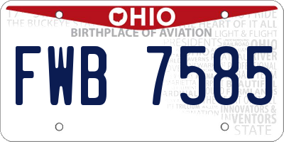 OH license plate FWB7585