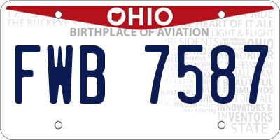 OH license plate FWB7587