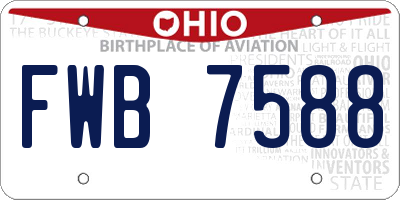OH license plate FWB7588