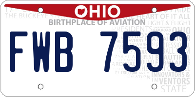 OH license plate FWB7593