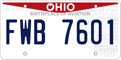 OH license plate FWB7601