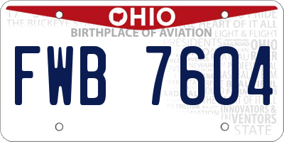 OH license plate FWB7604