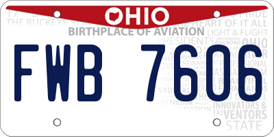 OH license plate FWB7606