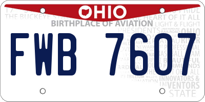 OH license plate FWB7607