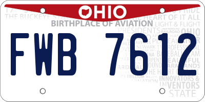 OH license plate FWB7612