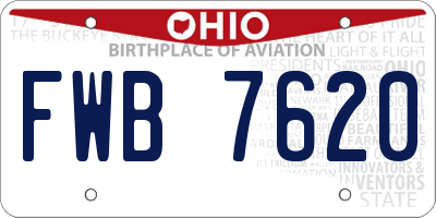 OH license plate FWB7620