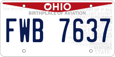 OH license plate FWB7637