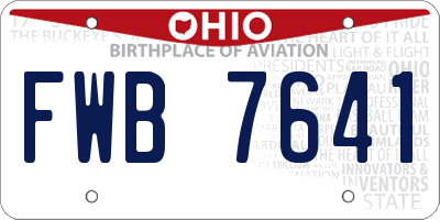 OH license plate FWB7641