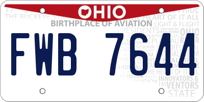 OH license plate FWB7644