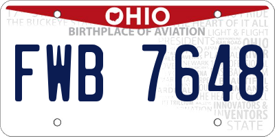 OH license plate FWB7648