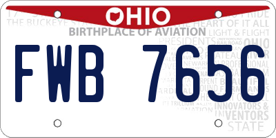 OH license plate FWB7656