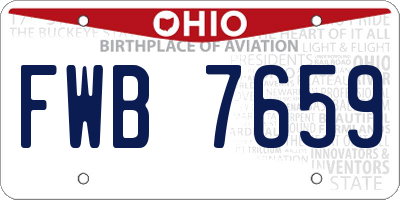 OH license plate FWB7659