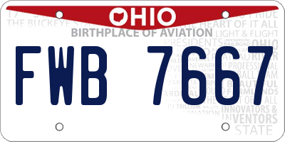OH license plate FWB7667