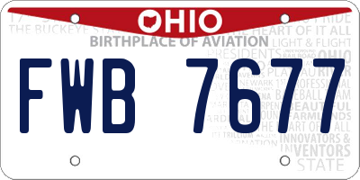 OH license plate FWB7677