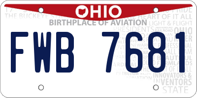 OH license plate FWB7681