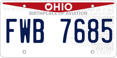 OH license plate FWB7685