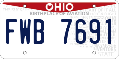 OH license plate FWB7691