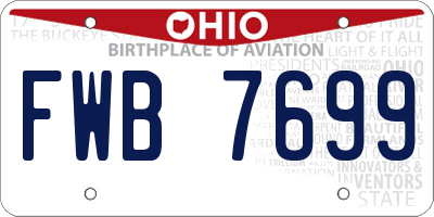 OH license plate FWB7699