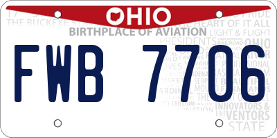 OH license plate FWB7706