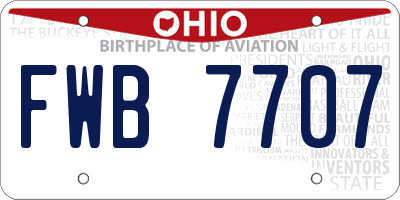 OH license plate FWB7707
