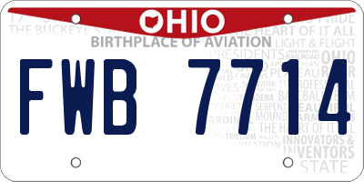 OH license plate FWB7714