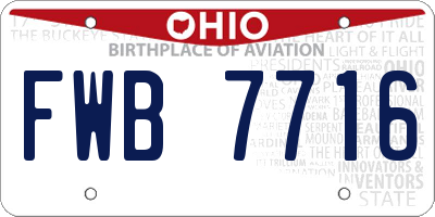 OH license plate FWB7716