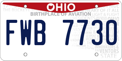 OH license plate FWB7730