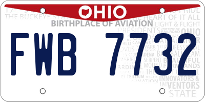 OH license plate FWB7732