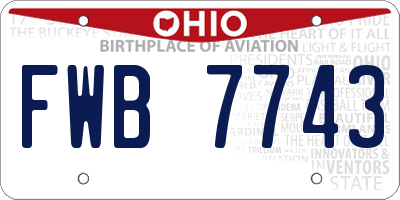OH license plate FWB7743