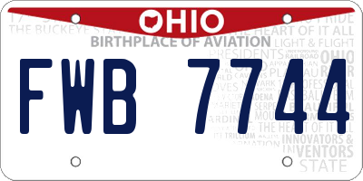 OH license plate FWB7744
