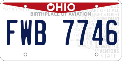 OH license plate FWB7746