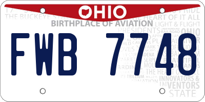 OH license plate FWB7748